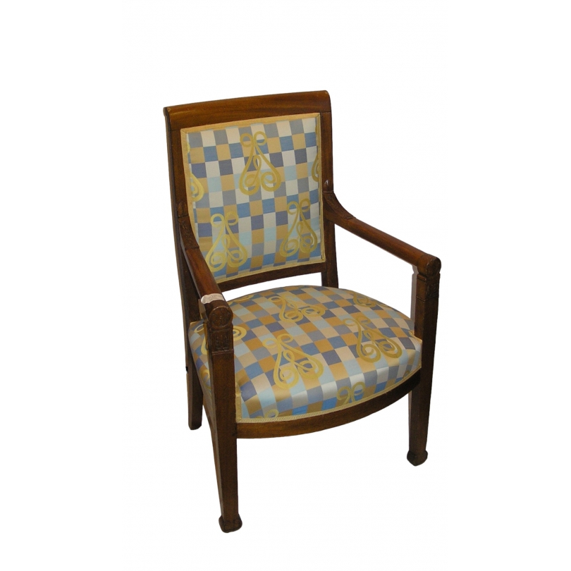Fauteuil Empire en acajou
