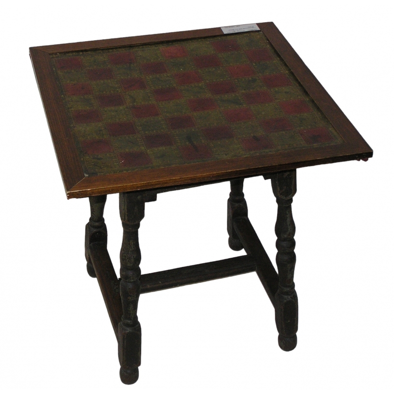 Louis XIII stool, with game board, leather chess set from  Moinat SA  - Antiques and home décor