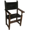 Haute Epoque armchair in wood and leather at  Moinat SA  - Antiques and interior design