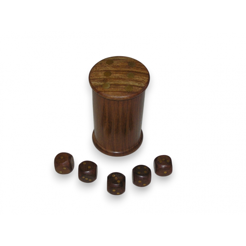 "Shaker" wooden box containing 5 dice from  Moinat SA  - Antiques and home décor