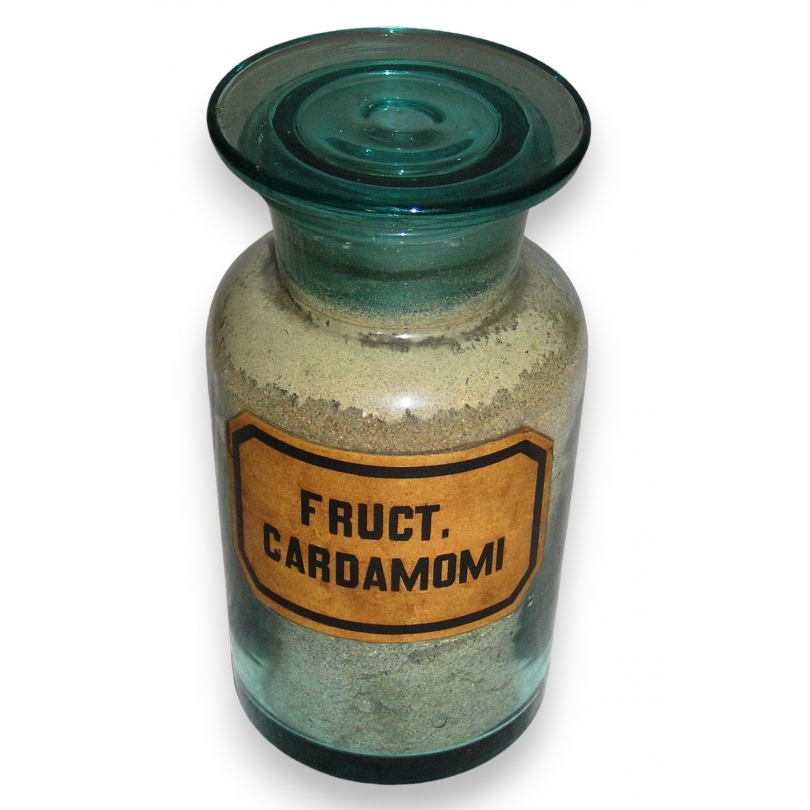 Apothekenglas „Fruct. Cardamomi“ von Moinat SA – Antiquitäten und Dekoration