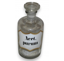 Pot de pharmacie "Acet. purum" en verre
