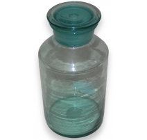 Pot de pharmacie en verre bleu