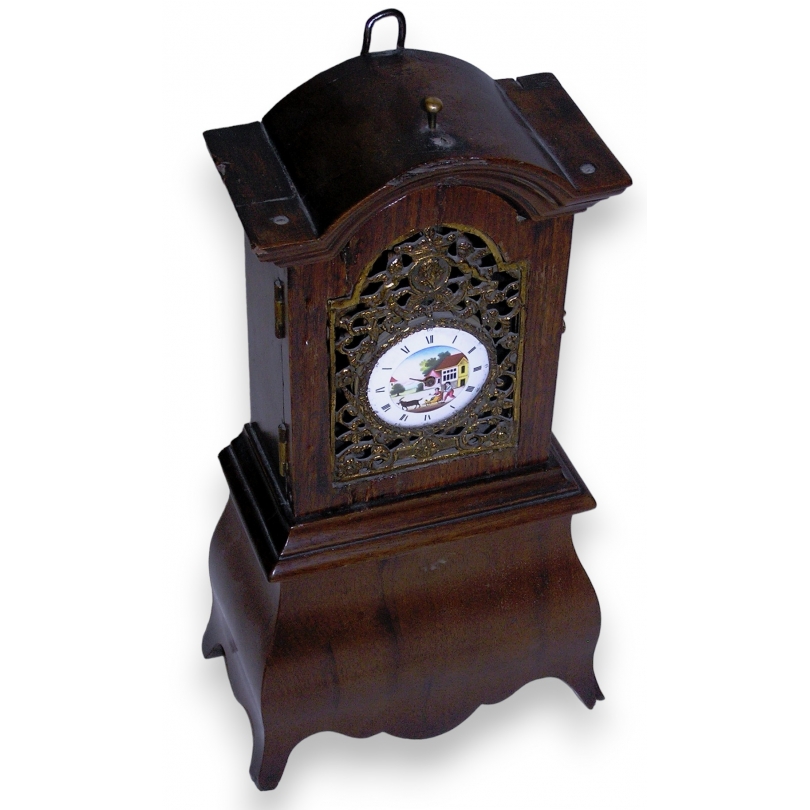 Miniature walnut clock, ‘Morbier’, at Moinat SA – Antiques and home décor