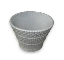 Cache-pot "Bamboo" en porcelaine blanche