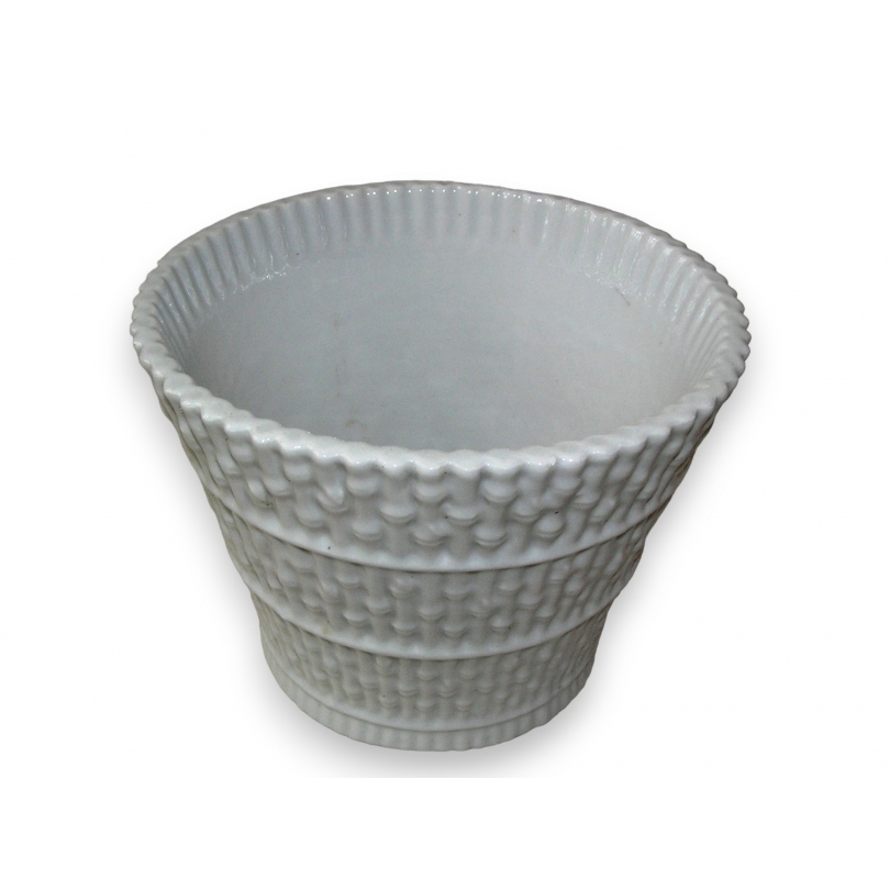 Cache-pot "Bamboo" en porcelaine blanche