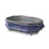 Jardiniere, white and blue dec