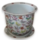Cache-pot avec soucoupe en porcelaine