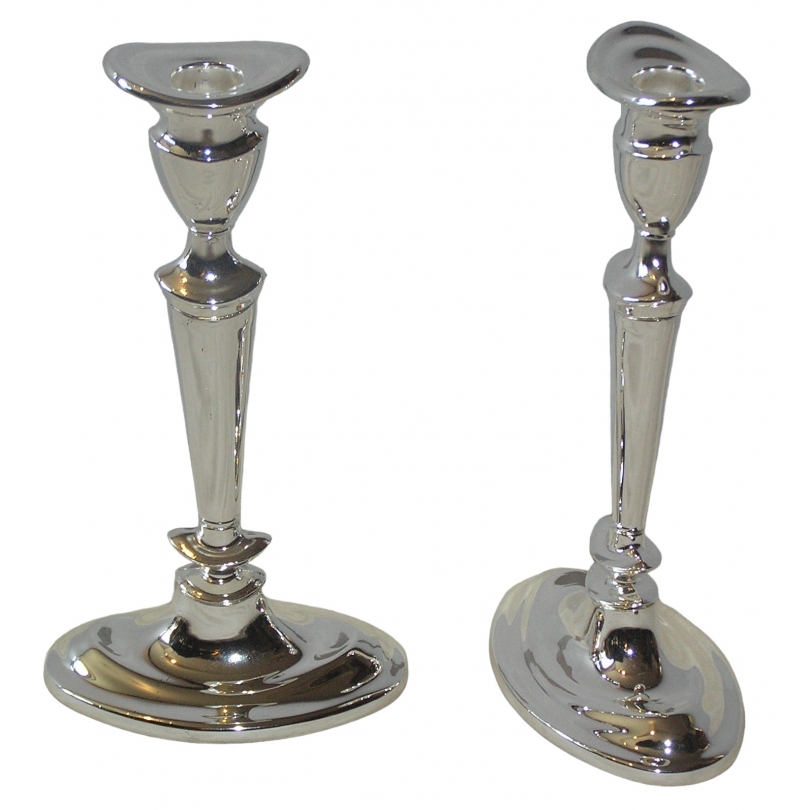 Pair of silver candlesticks, oval base, by  Moinat SA  - Antiques and home décor