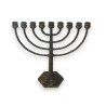 Hebrew candelabrum, 9-light, burnished brass at  Moinat SA  - Antiques and home décor