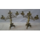 Paire de chandeliers 3 flammes en laiton