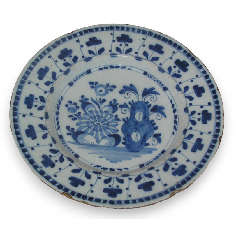 Assiette en faïence de Delft (ébréchée)