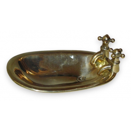Porte-savon \"Baignoire\" en laiton poli