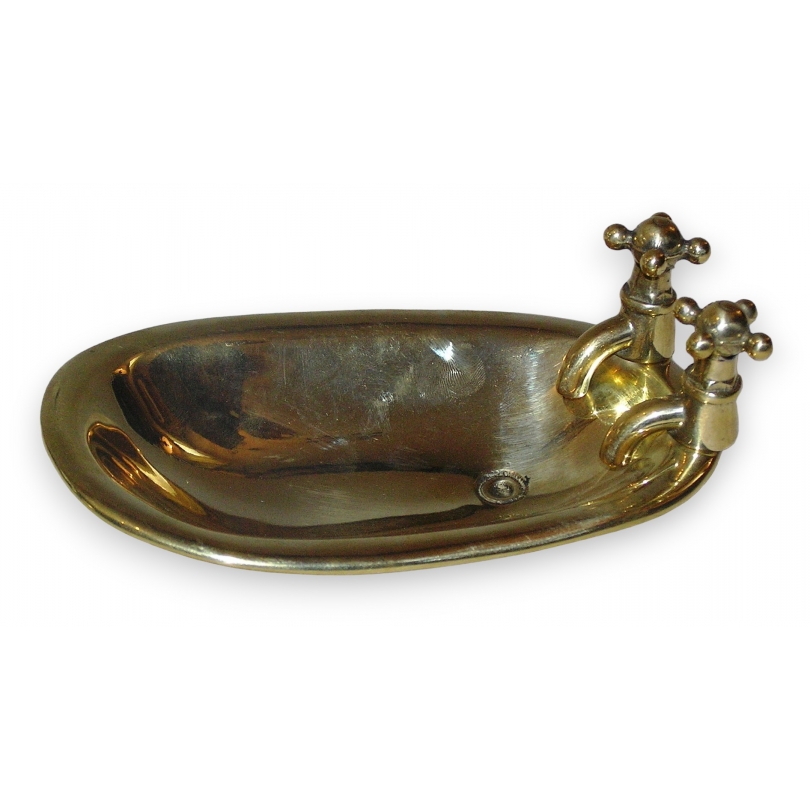 Porte-savon \"Baignoire\" en laiton poli