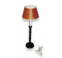 Lampe avec abat-jour coloris tabac