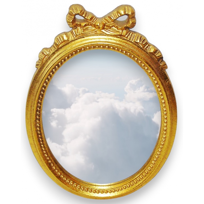  Miroir ovale en bois doré "Isabelle" sur  Moinat SA  - Antiquités décoration