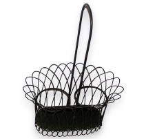 Panier porte-bouteille en fer noir