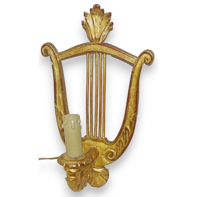  Applique style Louis XVI "Lyre" en bois sur  Moinat SA  - Antiquités décoration