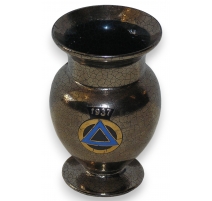 Vase en verre de Saint-Prex argenté