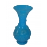 Grand vase en opaline bleue avec motifs