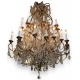 Lustre en fer doré avec cristaux, 24 lumières