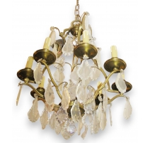 Lustre en bronze et cristal