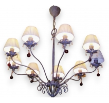 Lustre en bronze et cristal