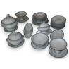 White and blue porcelain tea set from Moinat SA – Antiques and home décor