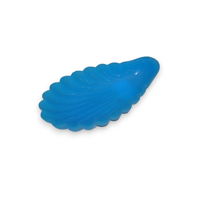 Savonnière \"Coquille\" en opaline bleue