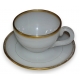 Tasse et sous-tasse en opaline