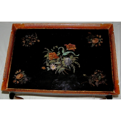  Table Louis XV  avec plateau tôle sur  Moinat SA  - Antiquités décoration