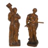Paire de statuettes en bois sculpté