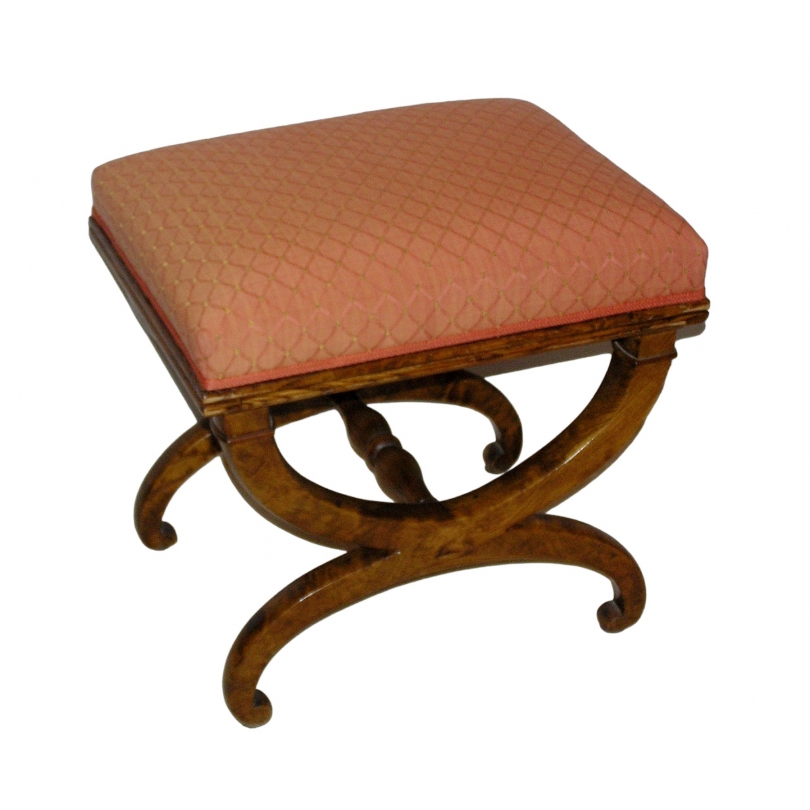 Tabouret Restauration a pied en X en frêne