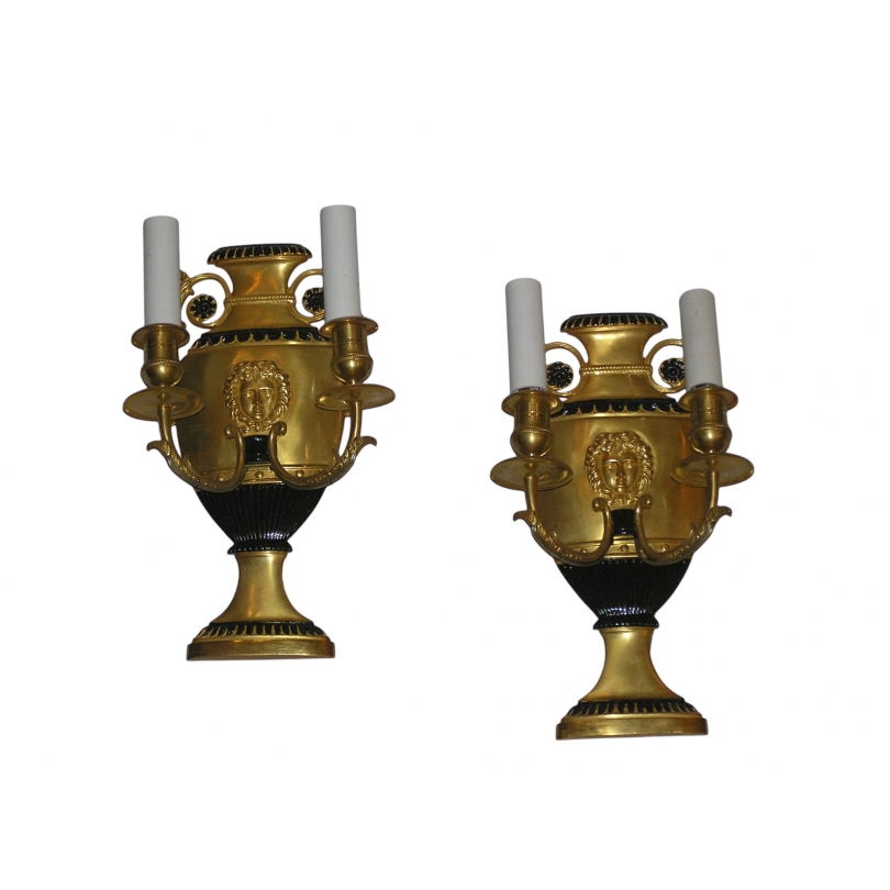 Pair of Empire-style wall lights, bronze, by  Moinat SA  - Antiques and home décor
