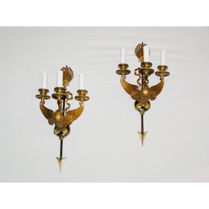 Pair of ‘Swan’ bronze wall lights, by Moinat SA – Antiques and home décor