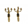 Paire d'appliques "Noir" en bronze doré
