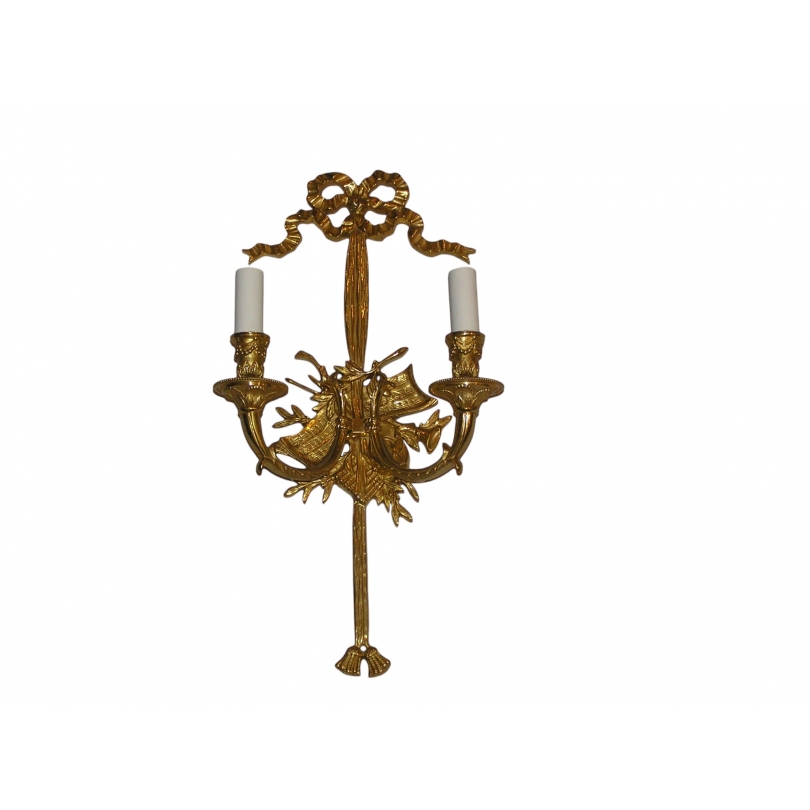 Wall light, ‘Pastorale’ model, with gold decoration, by  Moinat SA  - Antiques and home décor