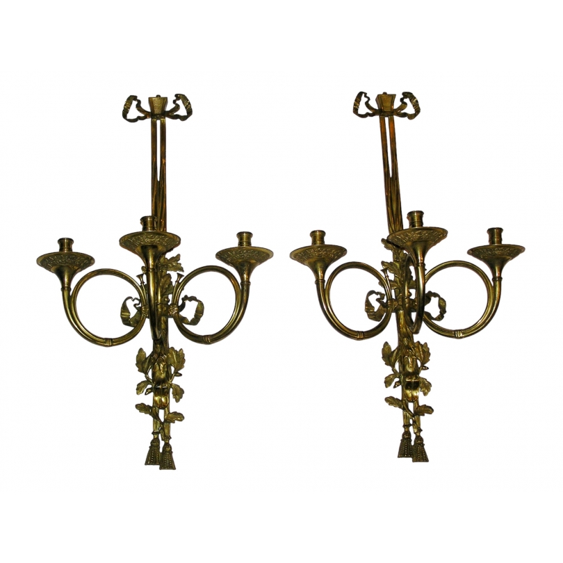  Paire d'appliques, style Louis XVI "Cor sur  Moinat SA  - Antiquités décoration