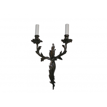 Silver-plated Louis XV wall sconce, set of 2, by Moinat SA – Antiques and home décor