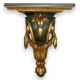 Console en bois sculpté peinte vert et