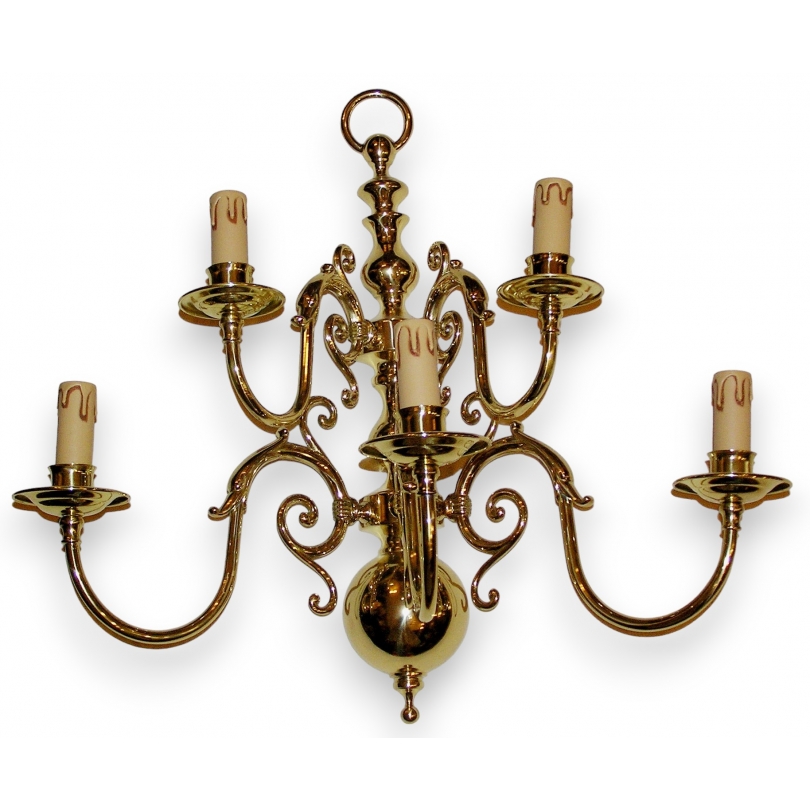 Dutch brass wall light, 5 at  Moinat SA  - Antiques and home décor
