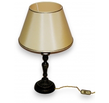 Lampe-pied bougeoir abat-jour soie