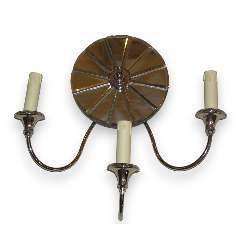 3-light round ‘mirror’ wall light from Moinat SA – Antiques and home décor