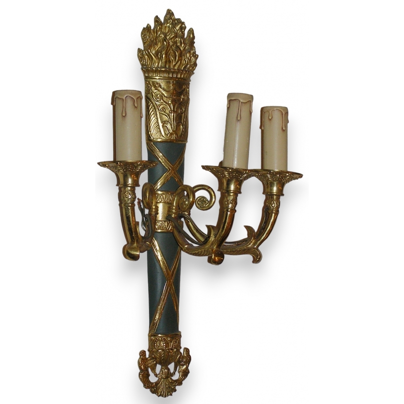  Applique "Flambeau" style Empire en sur  Moinat SA  - Antiquités décoration