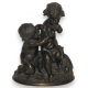 Groupe en bronze "2 puttis", signé MACHAULT