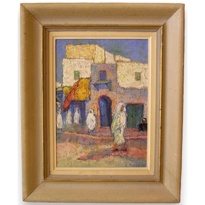Huile sur toile \"Marrakech\" signée TEDESCHI