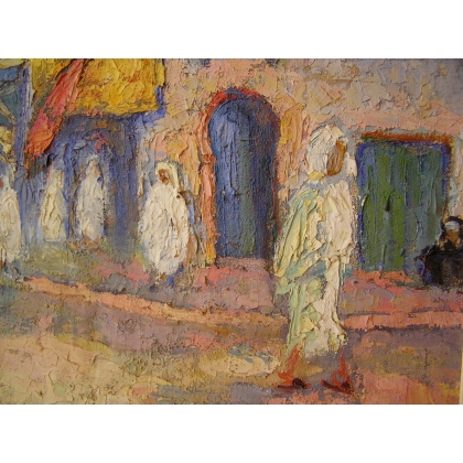 Paintings | Oil on canvas ‘Marrakech’ signed TEDESCHI Moinat SA  – Antiques and home décor