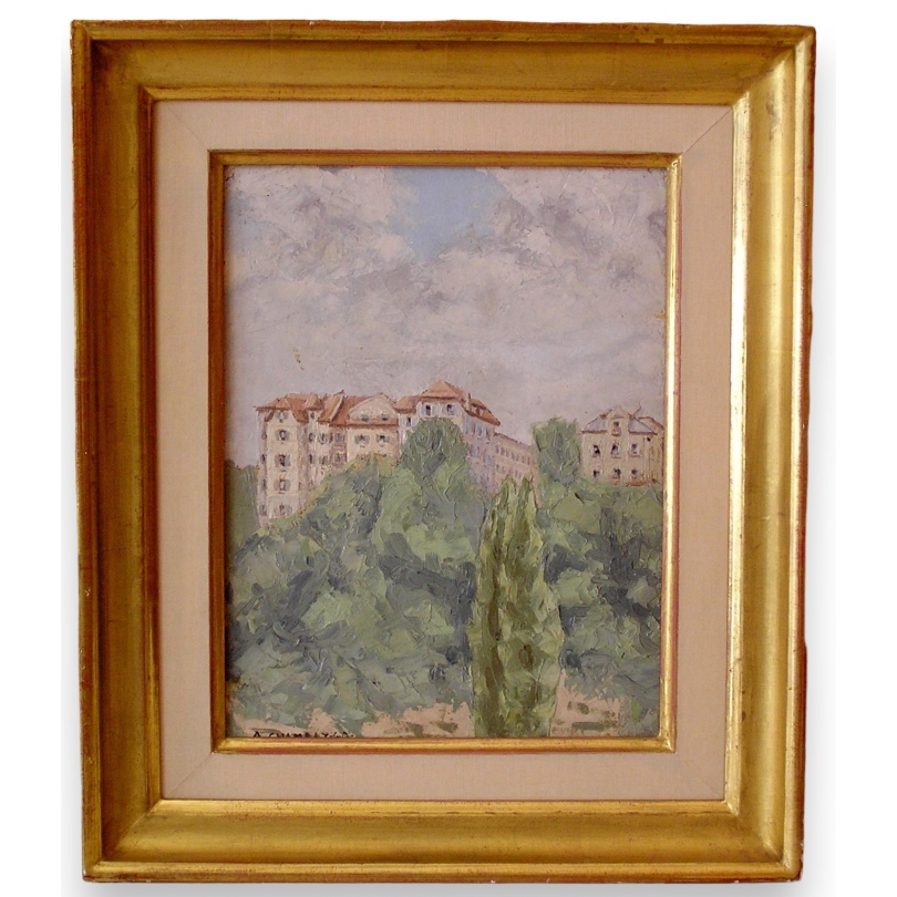 Paintings | Oil painting ‘Geneva’ signed A. CHAMBAZ Moinat SA  – Antiques and home décor