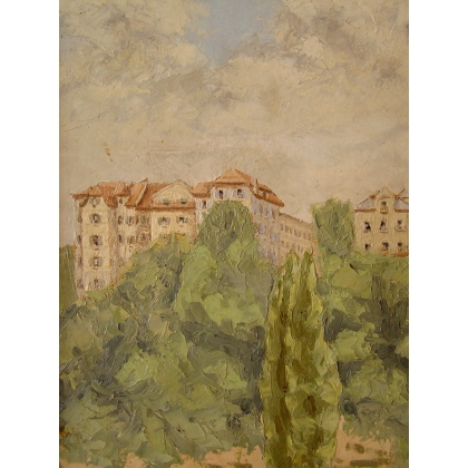 Paintings | Oil painting ‘Geneva’ signed A. CHAMBAZ Moinat SA  – Antiques and home décor
