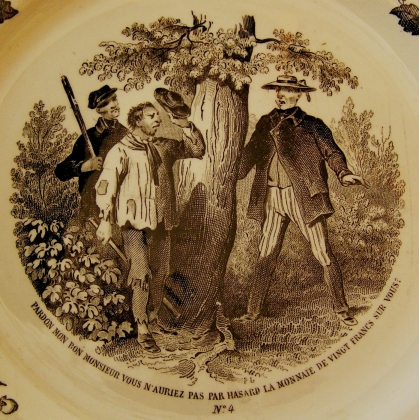 Série de 5 assiettes en faïence